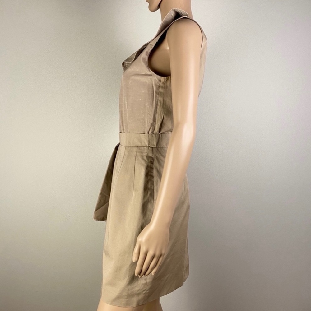 CARVEN TAUPE RUFFLED MINI DRESS - Picture 5 of 8